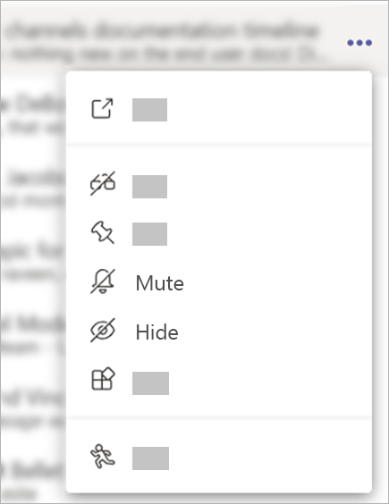 Mute or hide a chat in Teams